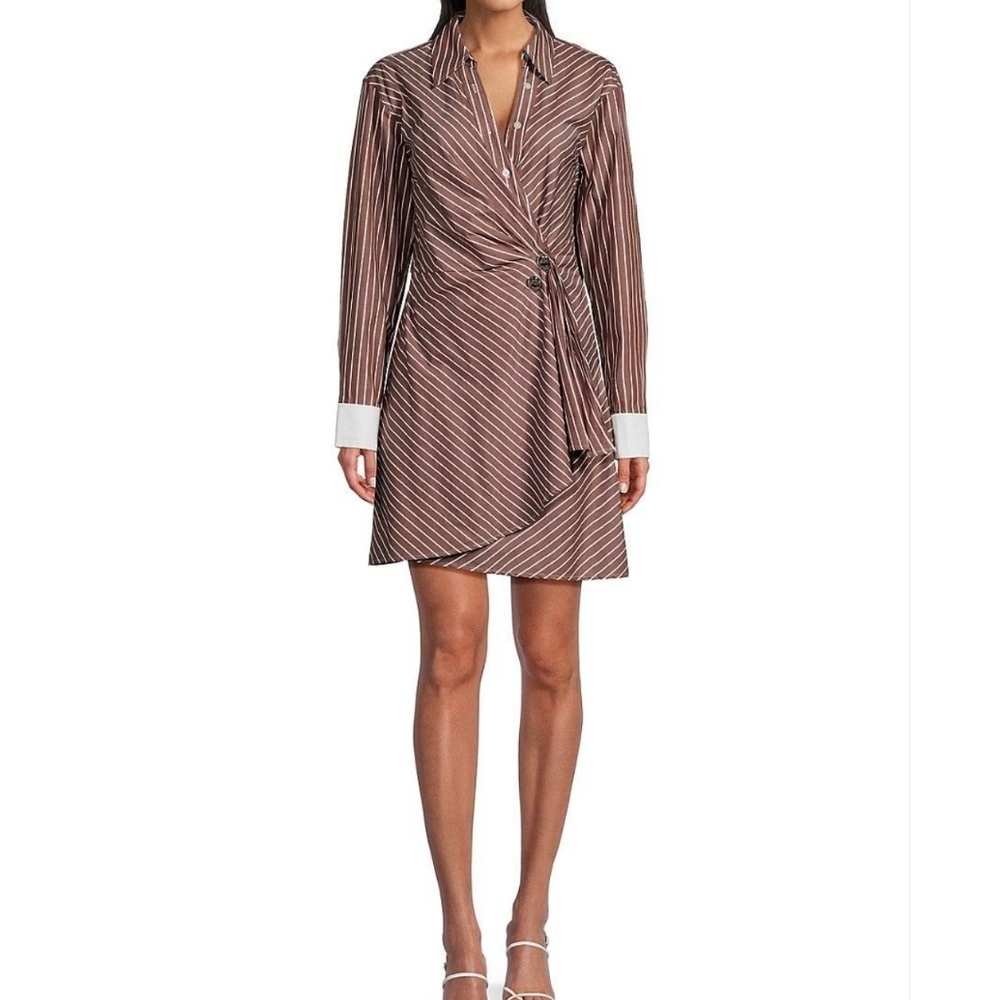 NWT Tanya Taylor Women's Winnie Striped Mini Shirtdress SZ 8